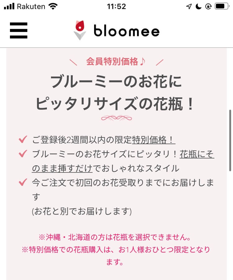 ブルーミー（bloomee）花瓶の選択
